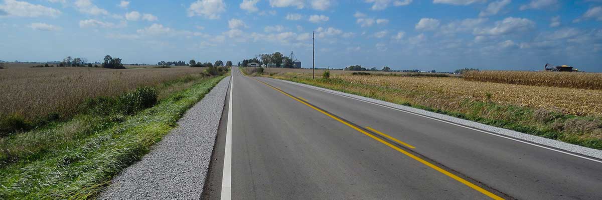 Asphalt road in Amana Iowa