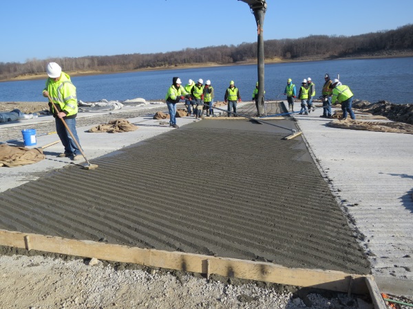 Concrete boat ramp